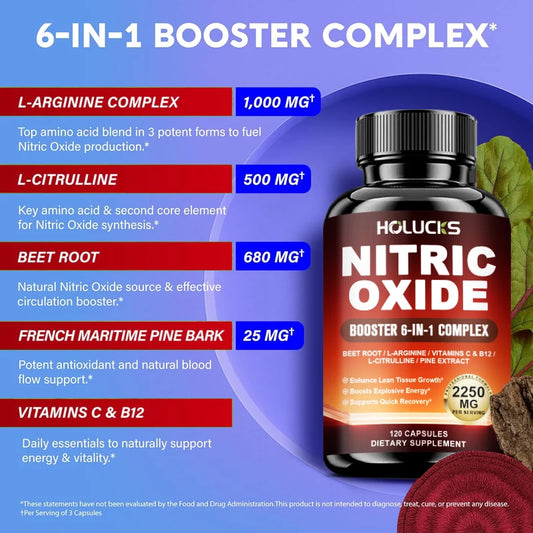 Nitric Oxide Booster Pre Workout Energy Pump Supplement