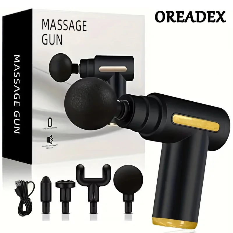 Portable Handheld Massage Gun USB Rechargeable Deep Tissue Massager