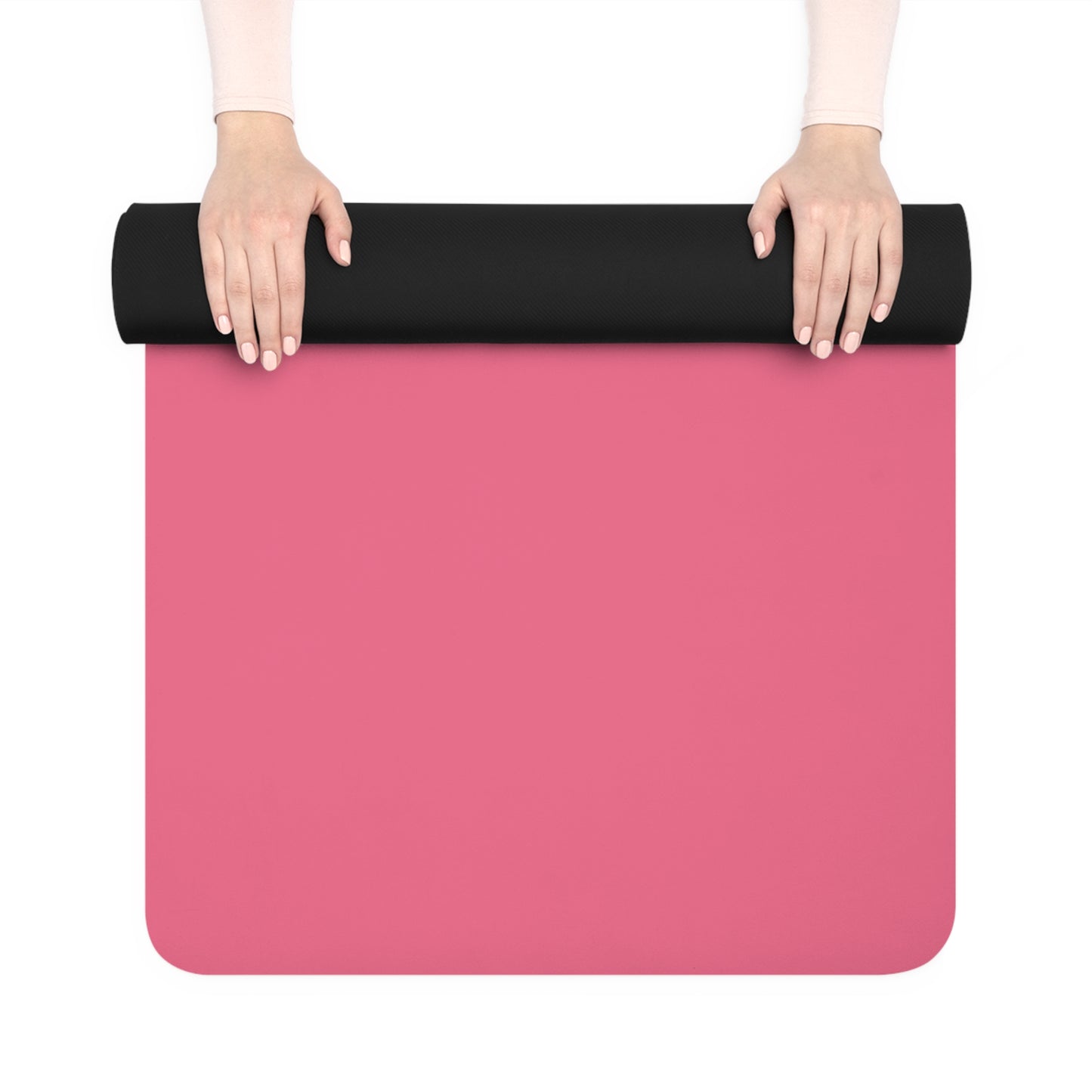 Essentials Co Pink Rubber Yoga Mat — Non-Slip Eco Workout & Pilates Mat