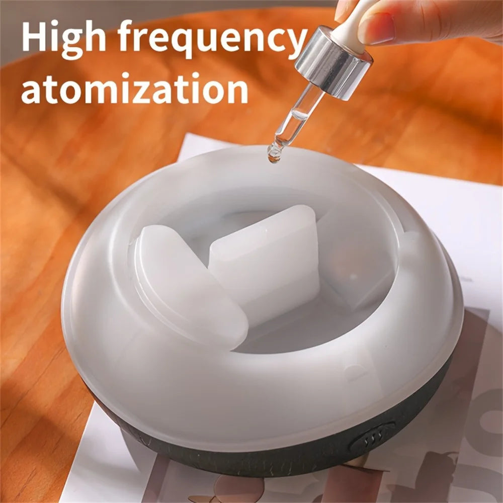 Flame Aroma Humidifier Essential Oil Diffuser Night Light