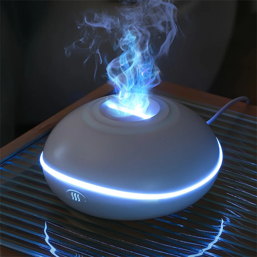 Flame Aroma Humidifier Essential Oil Diffuser Night Light