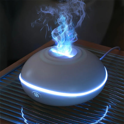 Flame Aroma Humidifier Essential Oil Diffuser Night Light