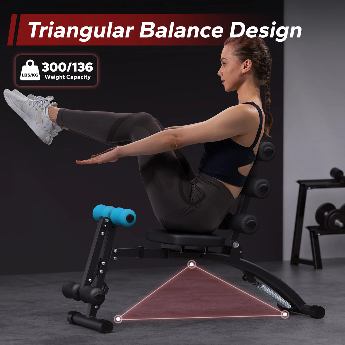 Adjustable Ab Trainer Sit Up Bench Home Gym