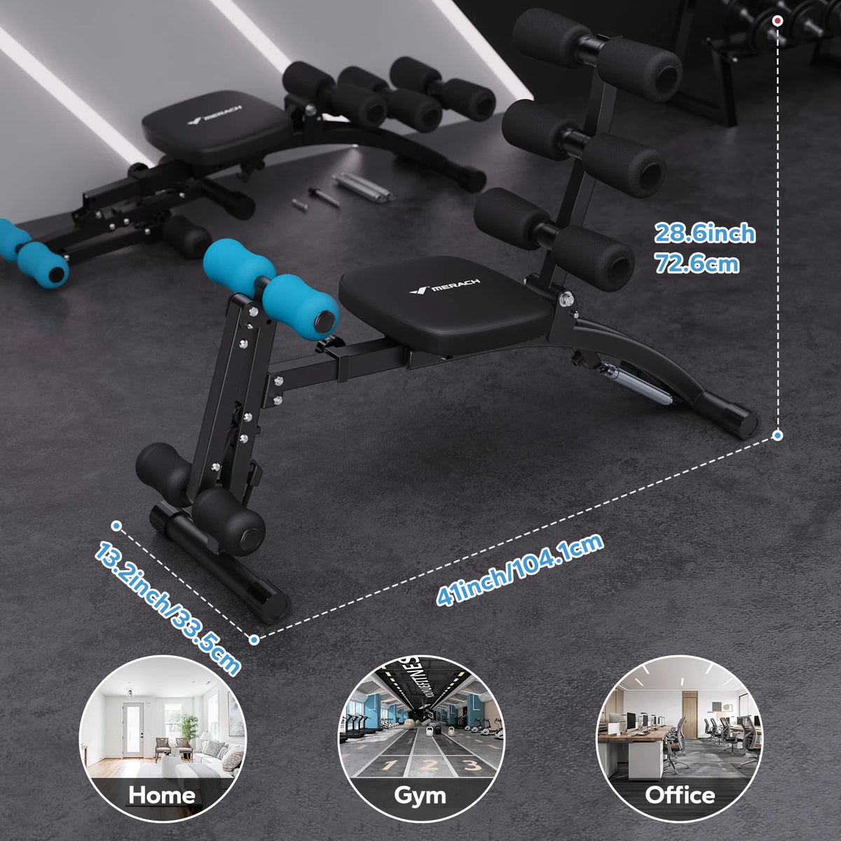 Adjustable Ab Trainer Sit Up Bench Home Gym