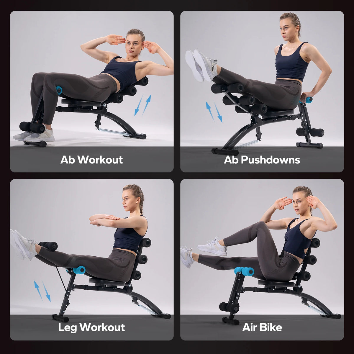 Adjustable Ab Trainer Sit Up Bench Home Gym
