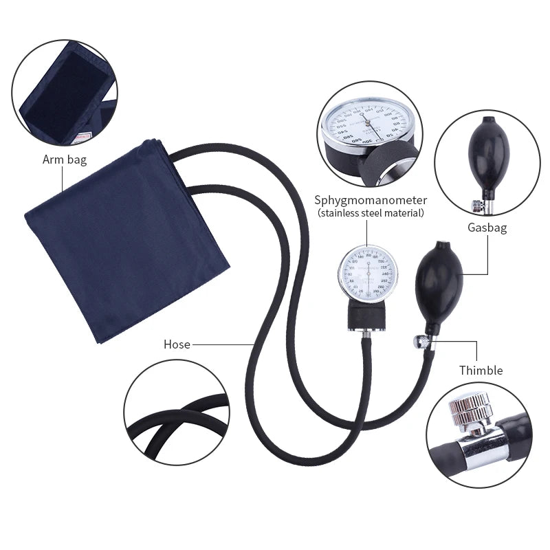 Manual Arm Blood Pressure Monitor with Stethoscope Cuff Kit