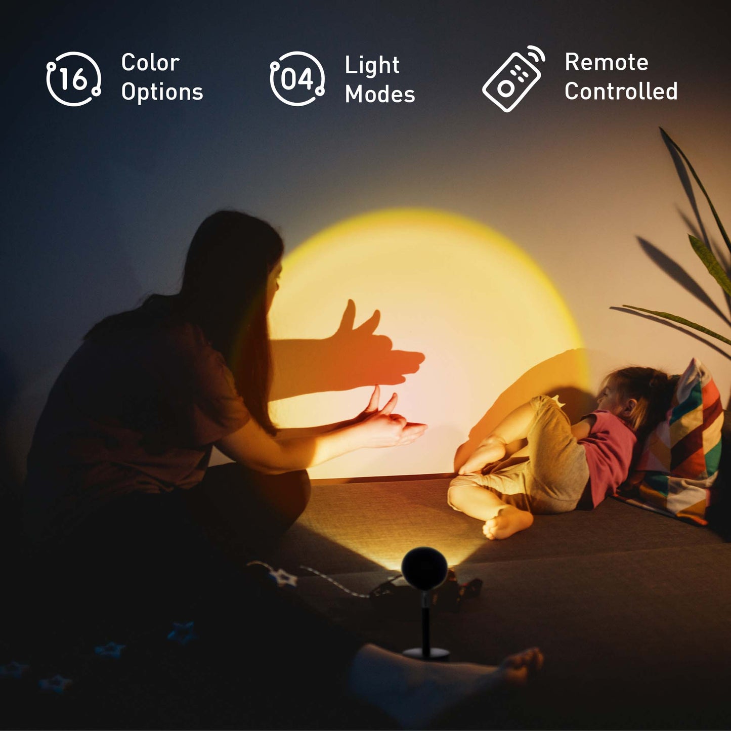 Home Wellness Bundle – True HEPA Air Purifier, Sunset Projector Lamp & 6-Pack Essential Oils