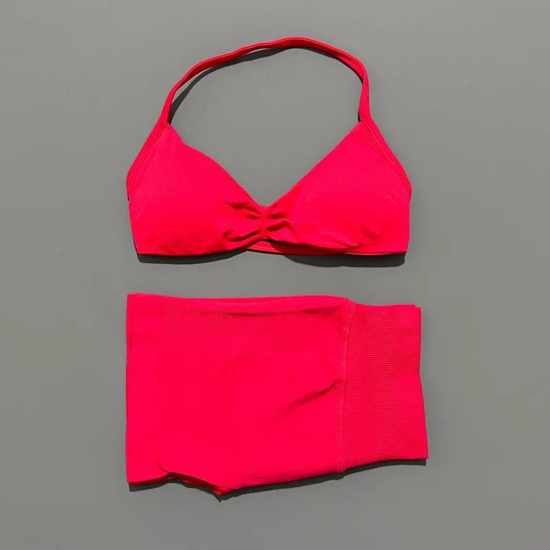 Women's 2-Piece Sports Bra and Shorts Activewear Set