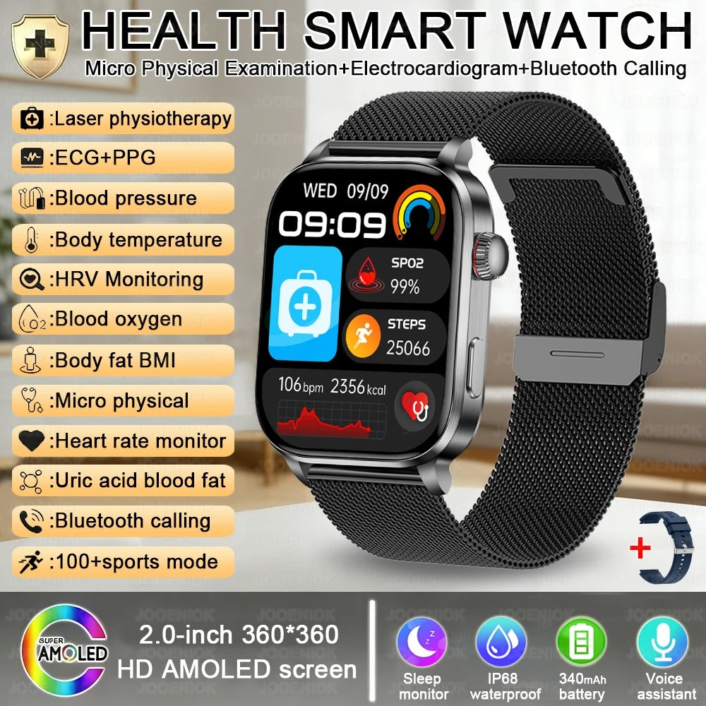 Smart Health Bluetooth Calling Sports Watch with AMOLED Display