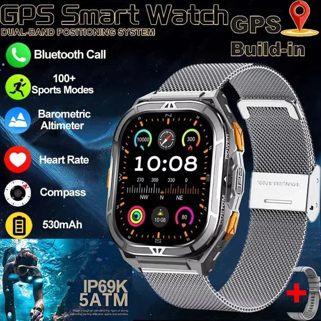 TANK X5 AMOLED GPS Waterproof Sports Smartwatch Fitness Tracker