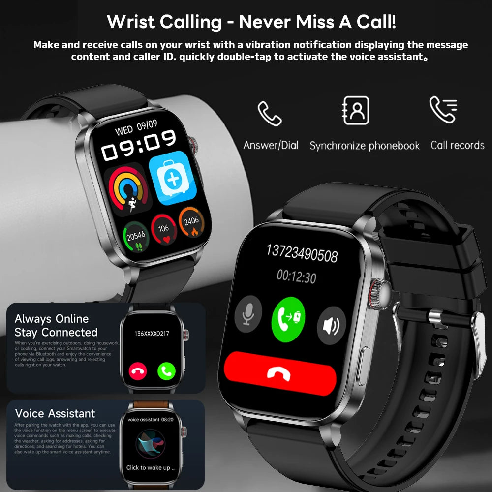 Smart Health Bluetooth Calling Sports Watch with AMOLED Display