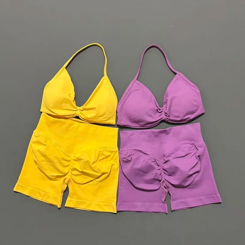 Women's 2-Piece Sports Bra and Shorts Activewear Set