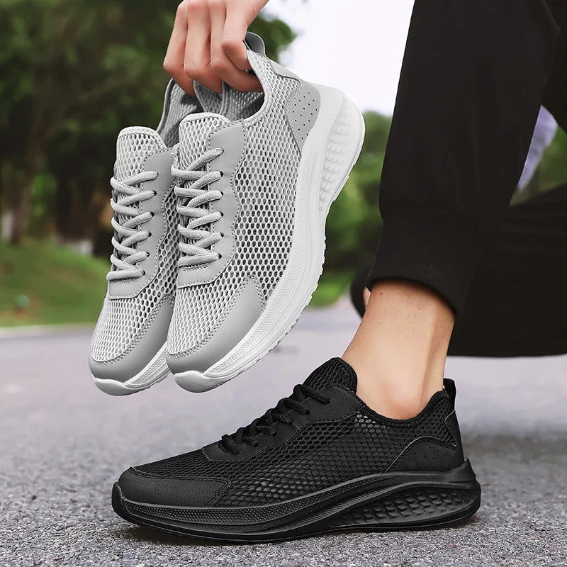 Men's Breathable Mesh Lace-Up Casual Walking Sports Shoes