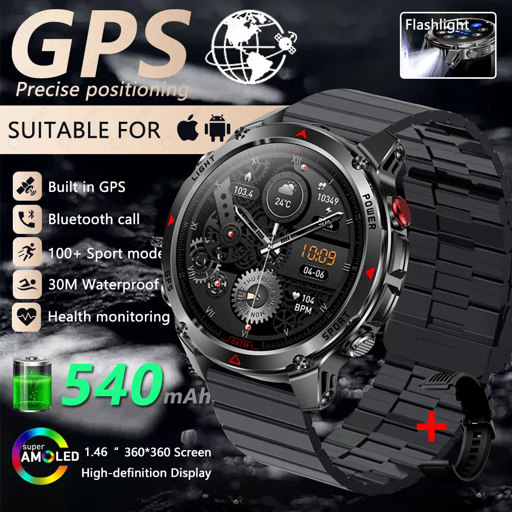 GPS Navigation AMOLED Smartwatch Bluetooth Call Sports Watch
