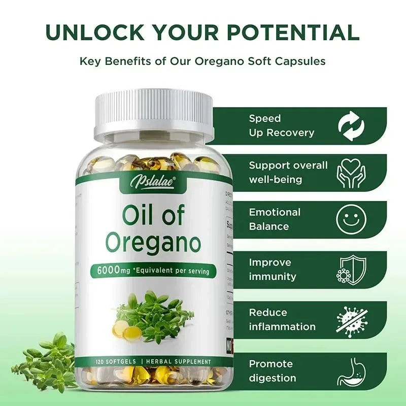 Oil of Oregano Capsules Digestive Immune Support Herbal