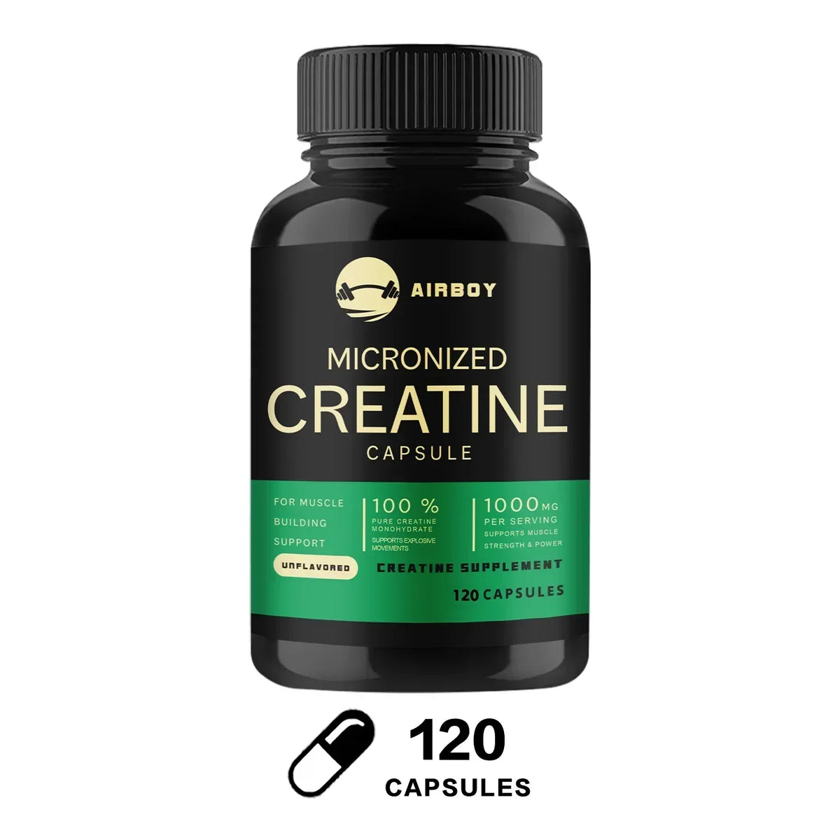 Creatine Monohydrate Capsules Strength Muscle Performance Support