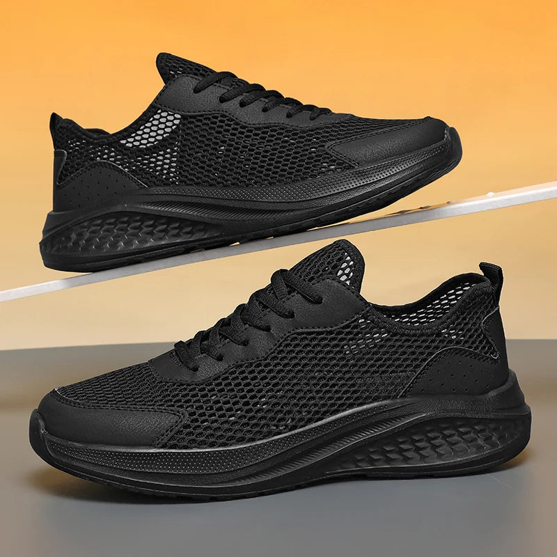 Men's Breathable Mesh Lace-Up Casual Walking Sports Shoes
