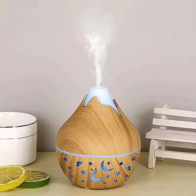 Volcano Air Humidifier USB Mist Diffuser Night Light Desktop