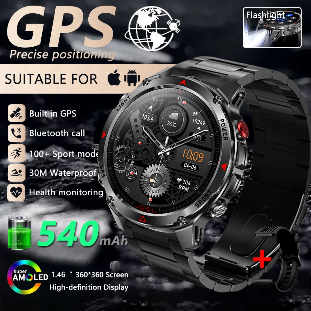 GPS Navigation AMOLED Smartwatch Bluetooth Call Sports Watch