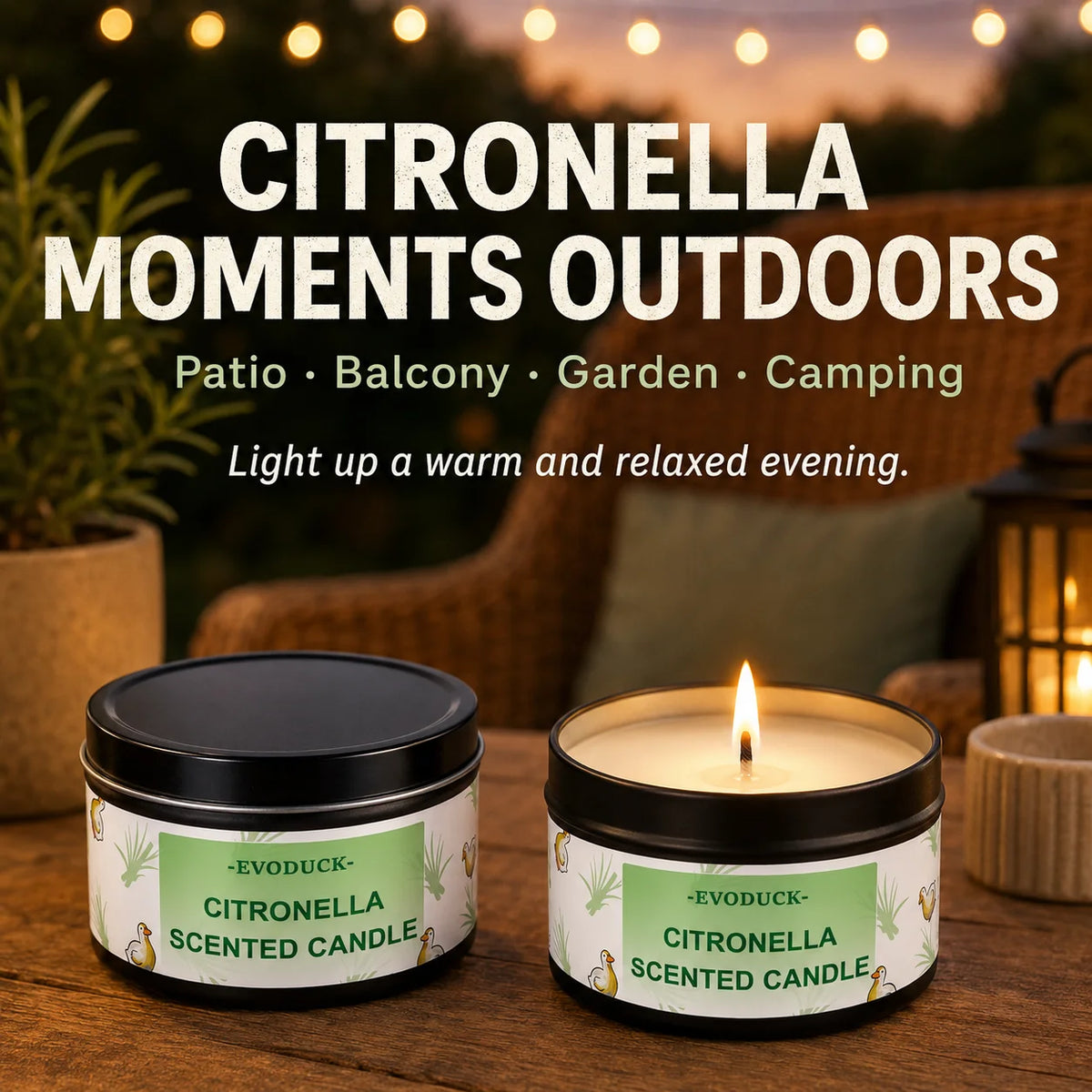 Citronella Outdoor Candle Fresh Lemongrass Patio Garden Decor