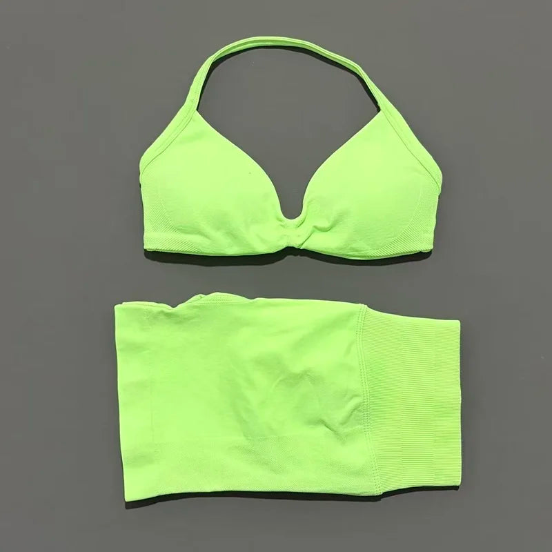 Women's 2-Piece Sports Bra and Shorts Activewear Set