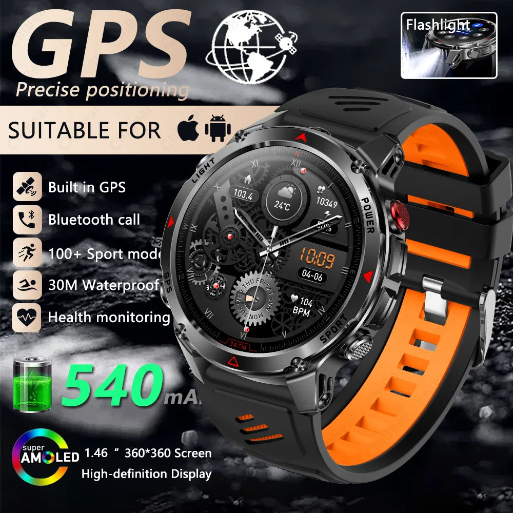 GPS Navigation AMOLED Smartwatch Bluetooth Call Sports Watch