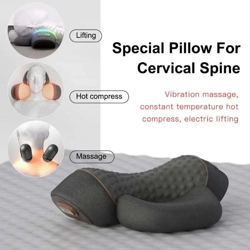 Electric Neck Massager Pillow with Heat and Vibration Support