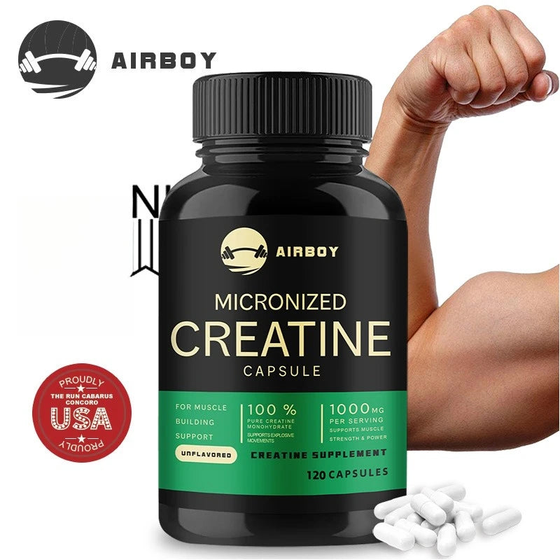 Creatine Monohydrate Capsules Strength Muscle Performance Support