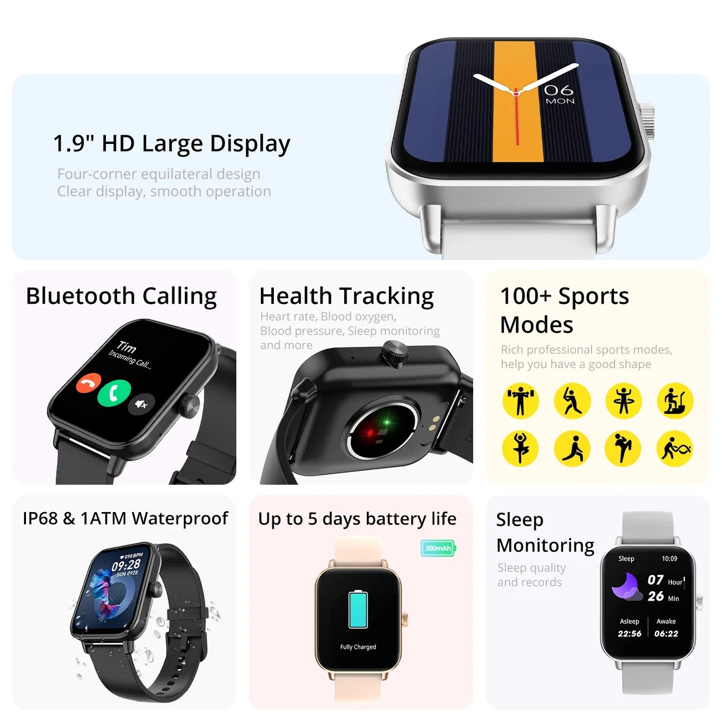 COLMI P81 Smart Watch with Voice Calling – 1.9" HD Display & Health Monitor