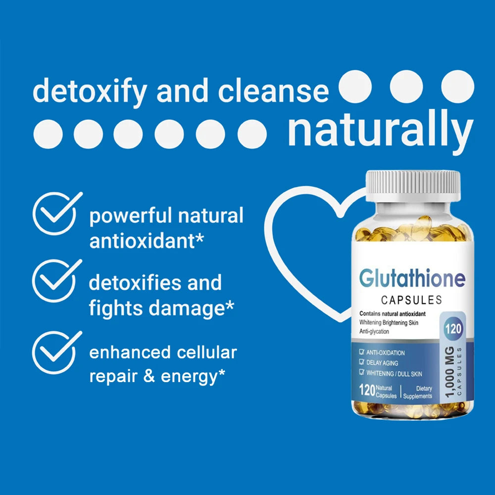 Glutathione 1000mg Antioxidant Liver Brain Support Capsules