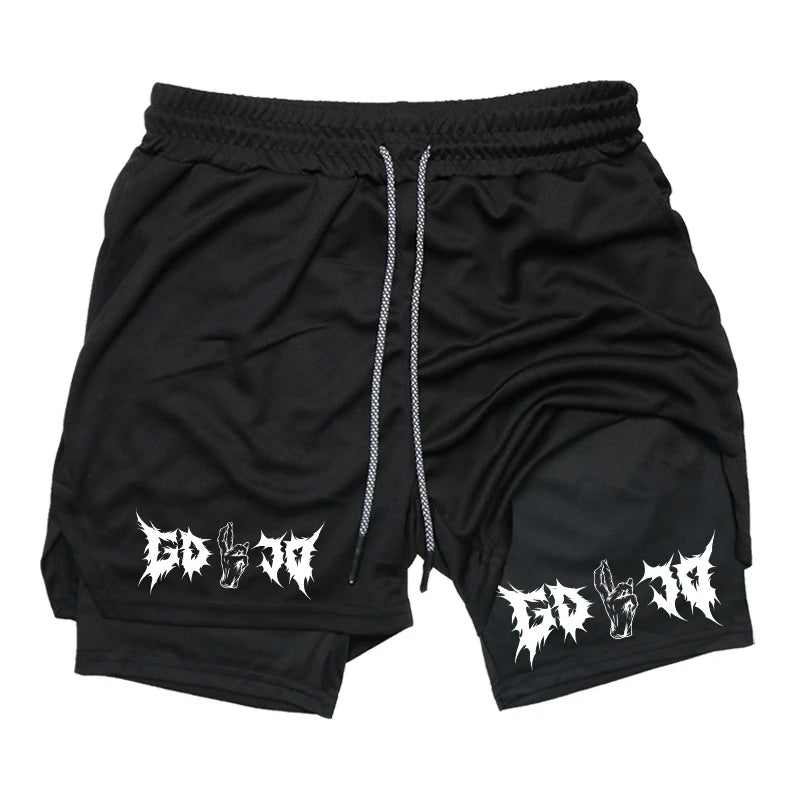 Men's 2-in-1 Compression Running Shorts with Phone Pocket