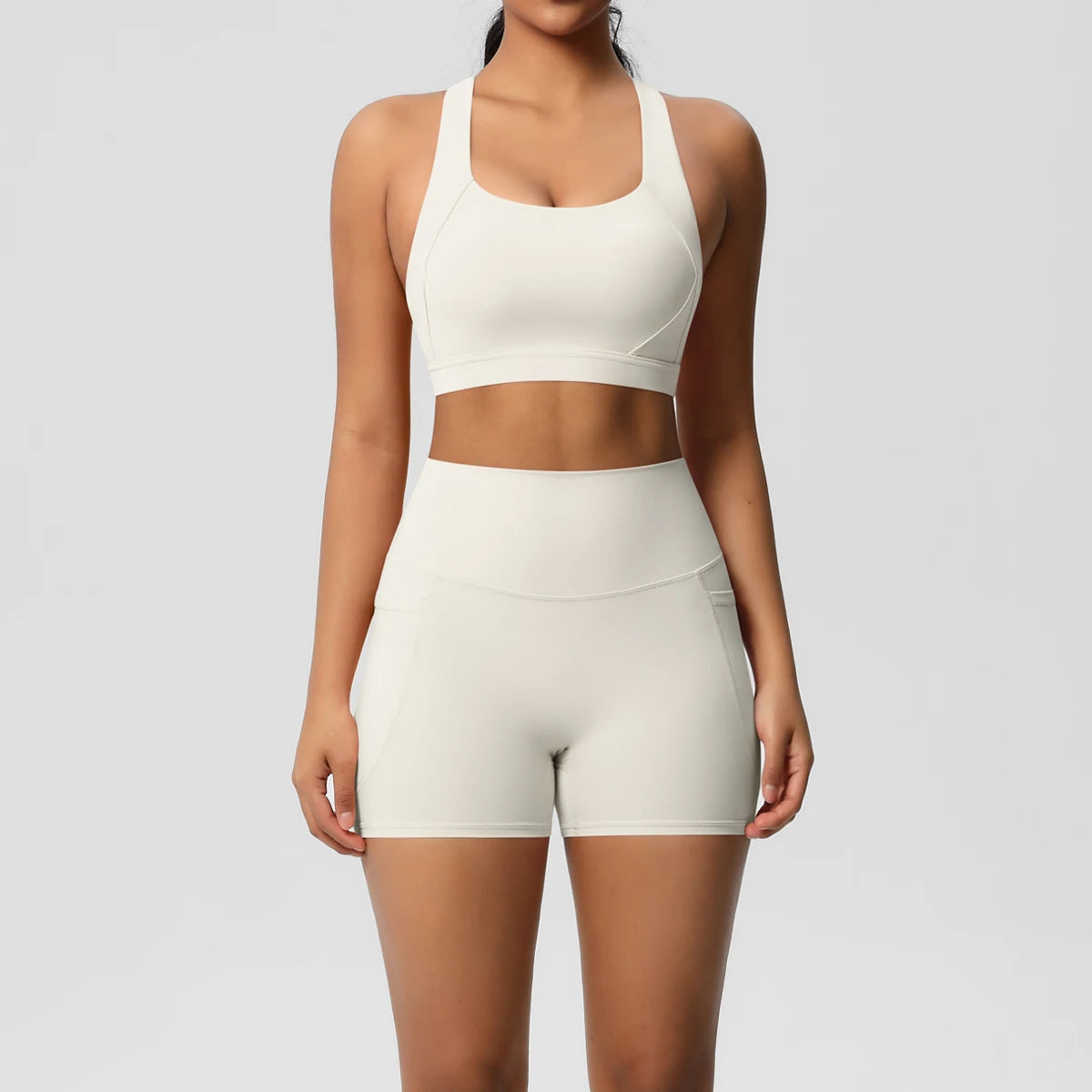 Women's 2-Piece Pocket Yoga Activewear Set with Leggings