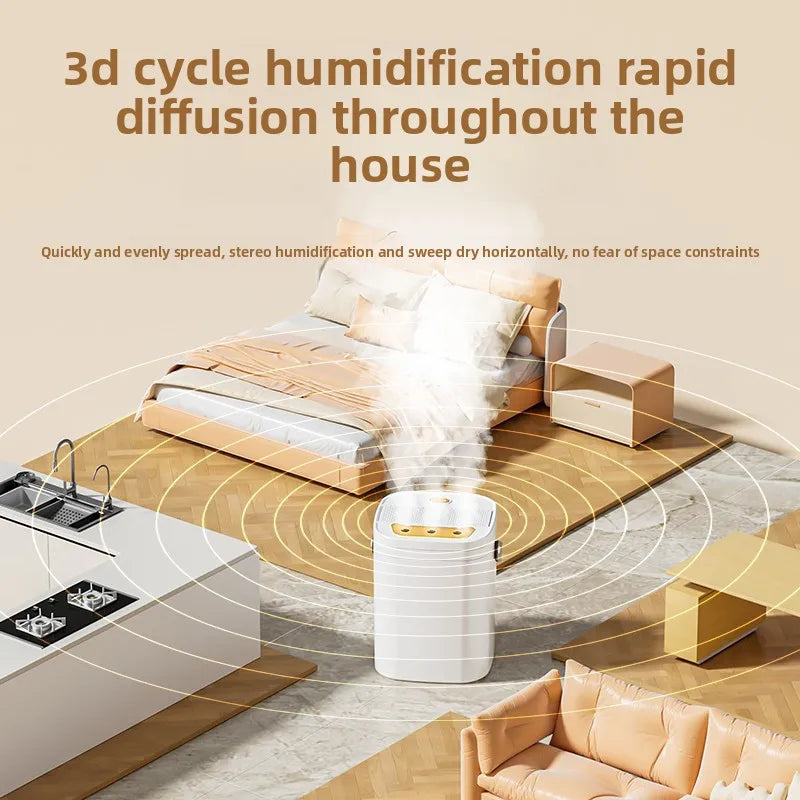 1.8L Air Humidifier Three Nozzle Diffuser Night Light
