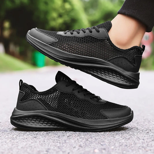 Men's Breathable Mesh Lace-Up Casual Walking Sports Shoes
