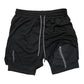 Men's 2-in-1 Compression Running Shorts with Phone Pocket