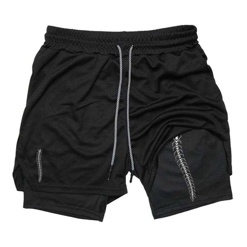 Men's 2-in-1 Compression Running Shorts with Phone Pocket