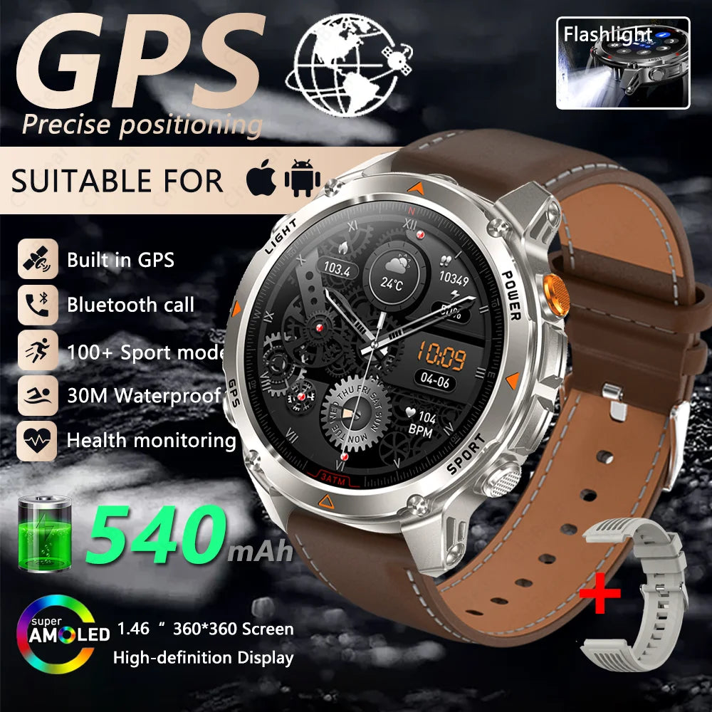 GPS Navigation AMOLED Smartwatch Bluetooth Call Sports Watch