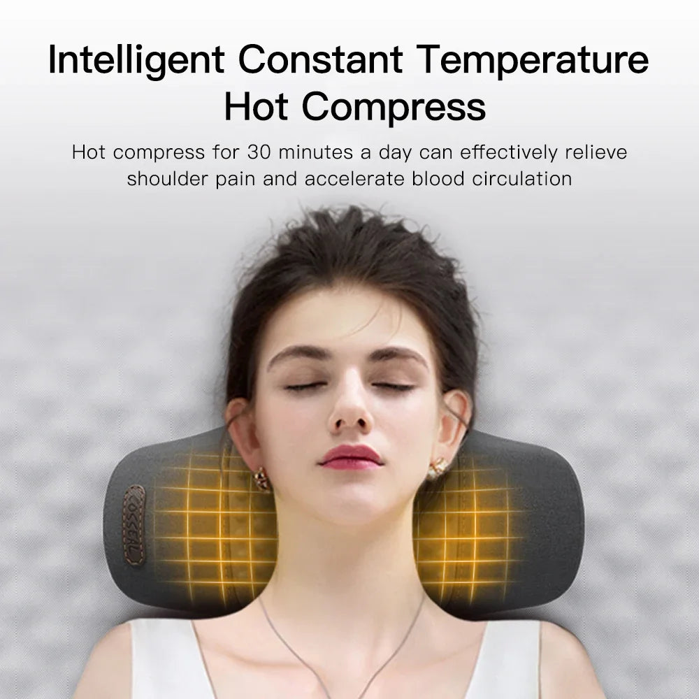 Electric Neck Massager Pillow with Heat and Vibration Support