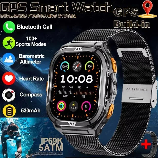 TANK X5 AMOLED GPS Waterproof Sports Smartwatch Fitness Tracker