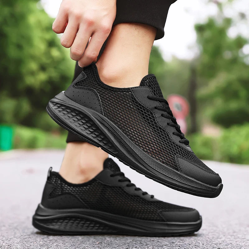 Men's Breathable Mesh Lace-Up Casual Walking Sports Shoes