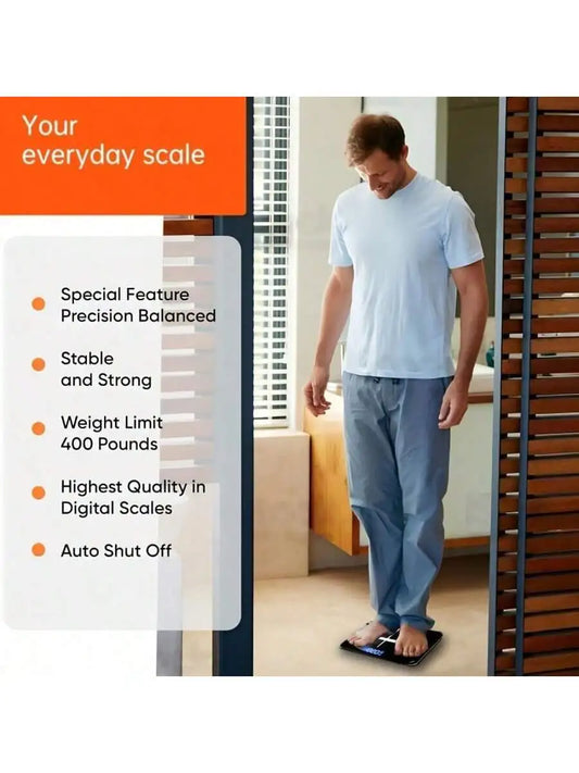 Smart Body Fat Weight Scale Tempered Glass Bathroom Scale