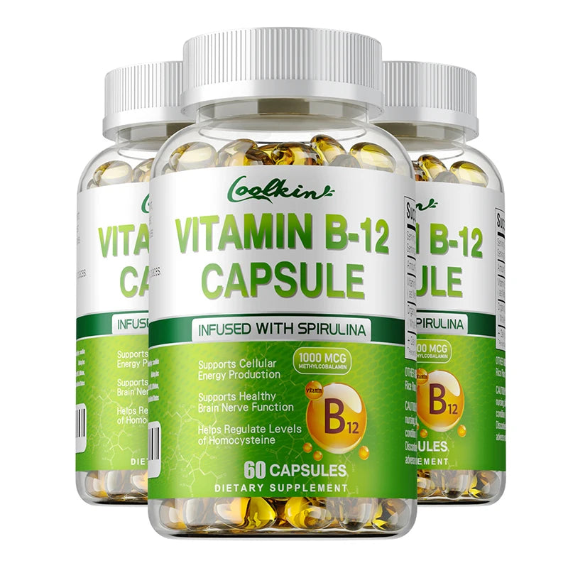 Vitamin B12 Methylcobalamin Energy Brain Mood Support Capsules