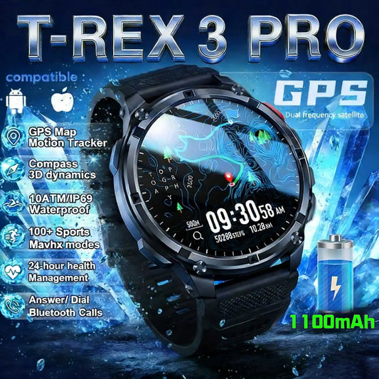 T-Rex3 Pro GPS Smartwatch Rugged Waterproof Sports Watch