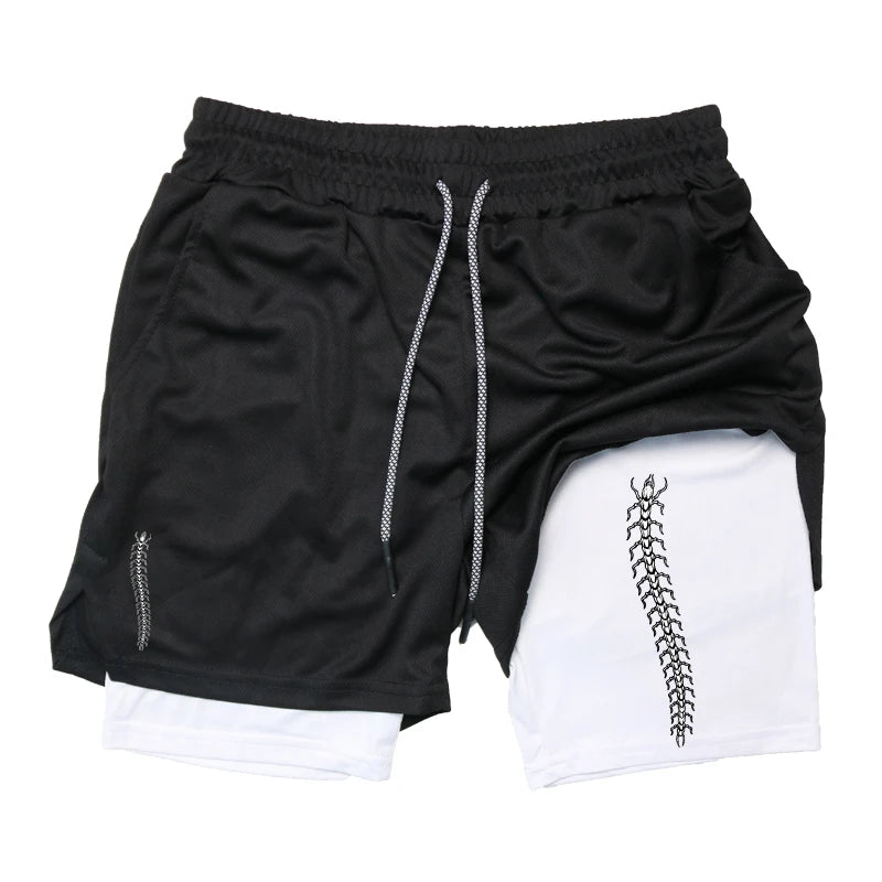 Men's 2-in-1 Compression Running Shorts with Phone Pocket