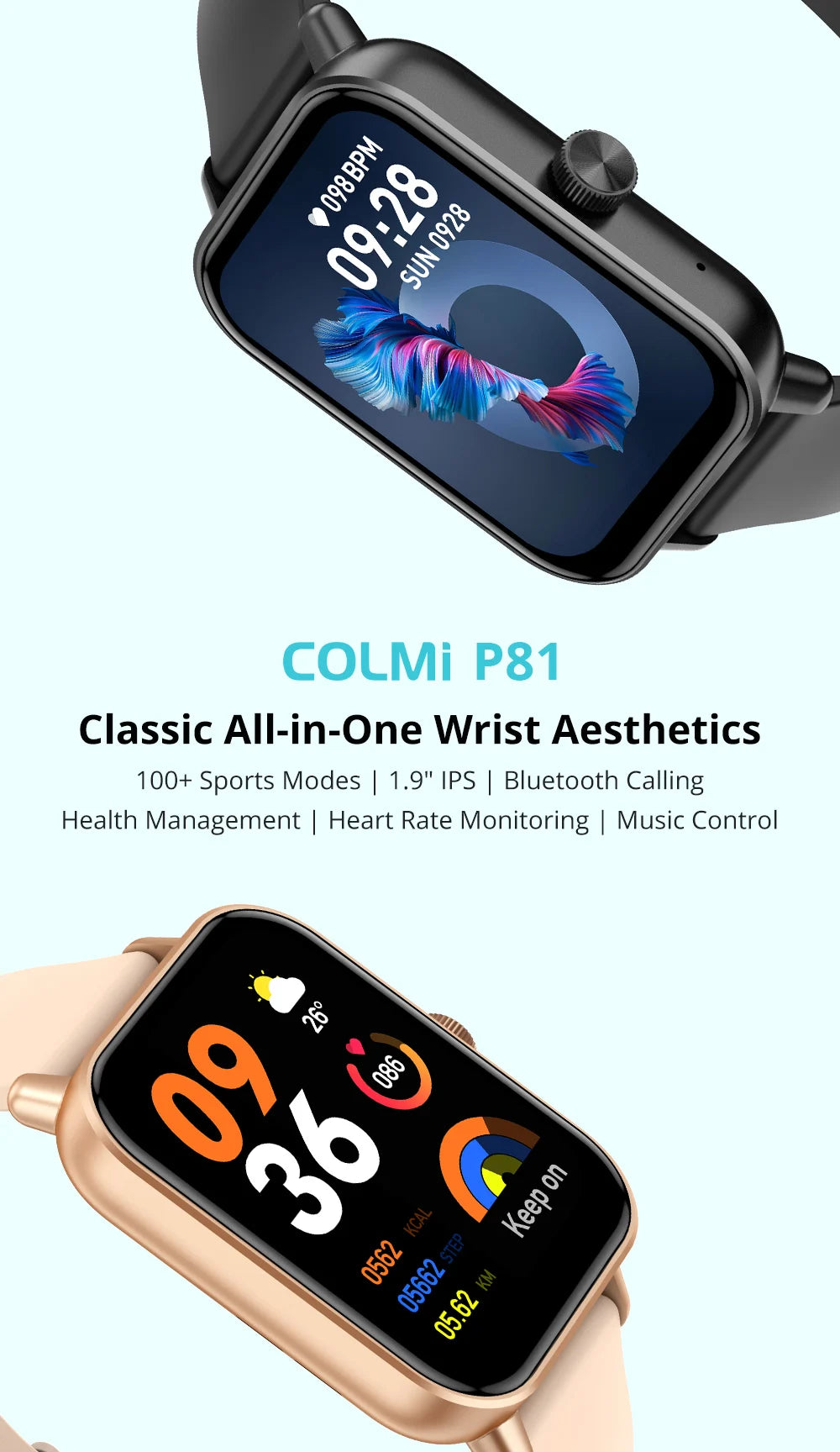 COLMI P81 Smart Watch with Voice Calling – 1.9" HD Display & Health Monitor