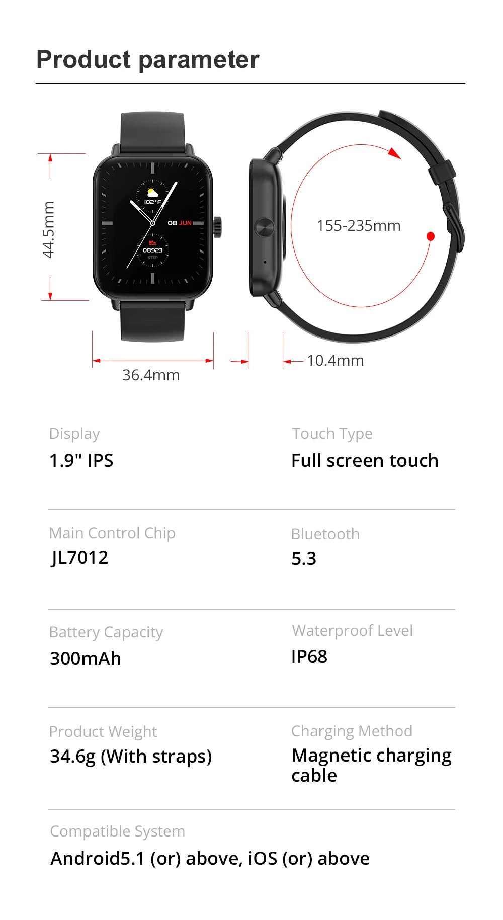 COLMI P81 Smart Watch with Voice Calling – 1.9" HD Display & Health Monitor