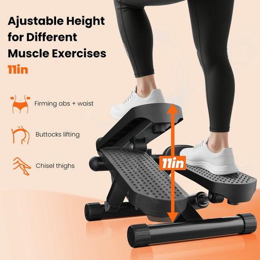 Mini Stepper with Bands Compact Cardio Machine