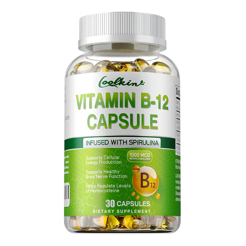 Vitamin B12 Methylcobalamin Energy Brain Mood Support Capsules