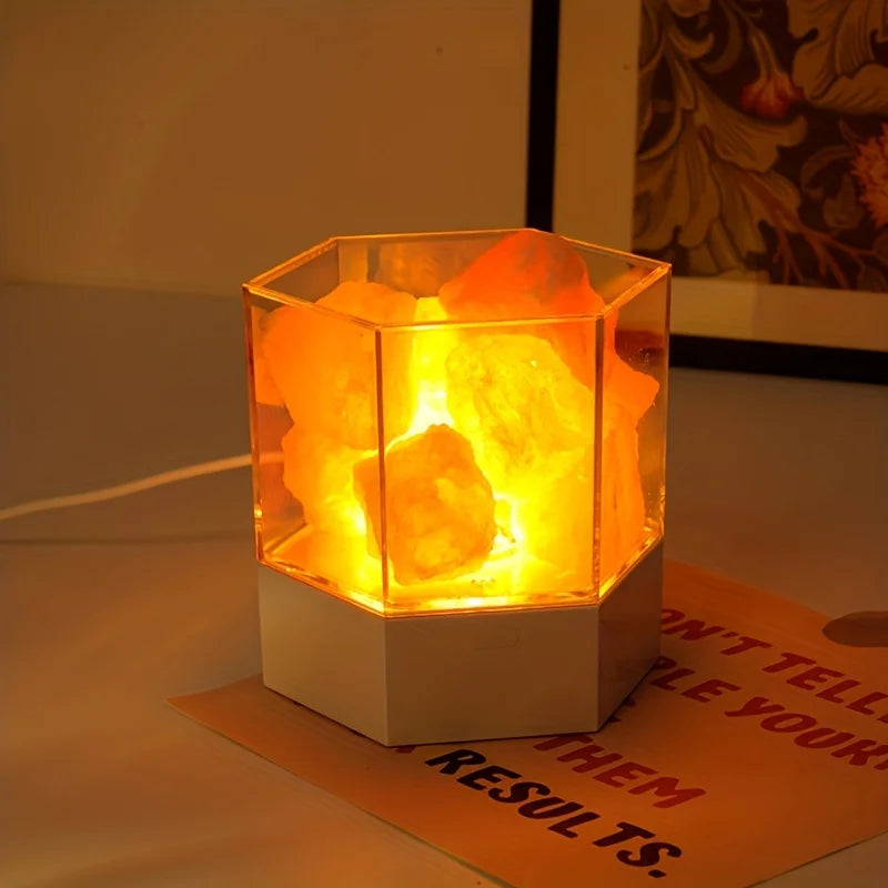 LED Himalayan Crystal Salt Lamp USB Night Light Decor