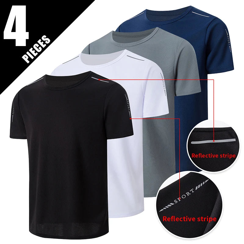 Men's Quick Dry Short Sleeve Sports T-Shirt Multipack